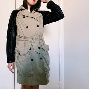 Rag & Bone New York trench coat leather sleeves